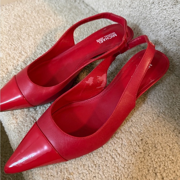 Michael Kors Red Women's Slingback Kitten Heels - Picture 4 of 5